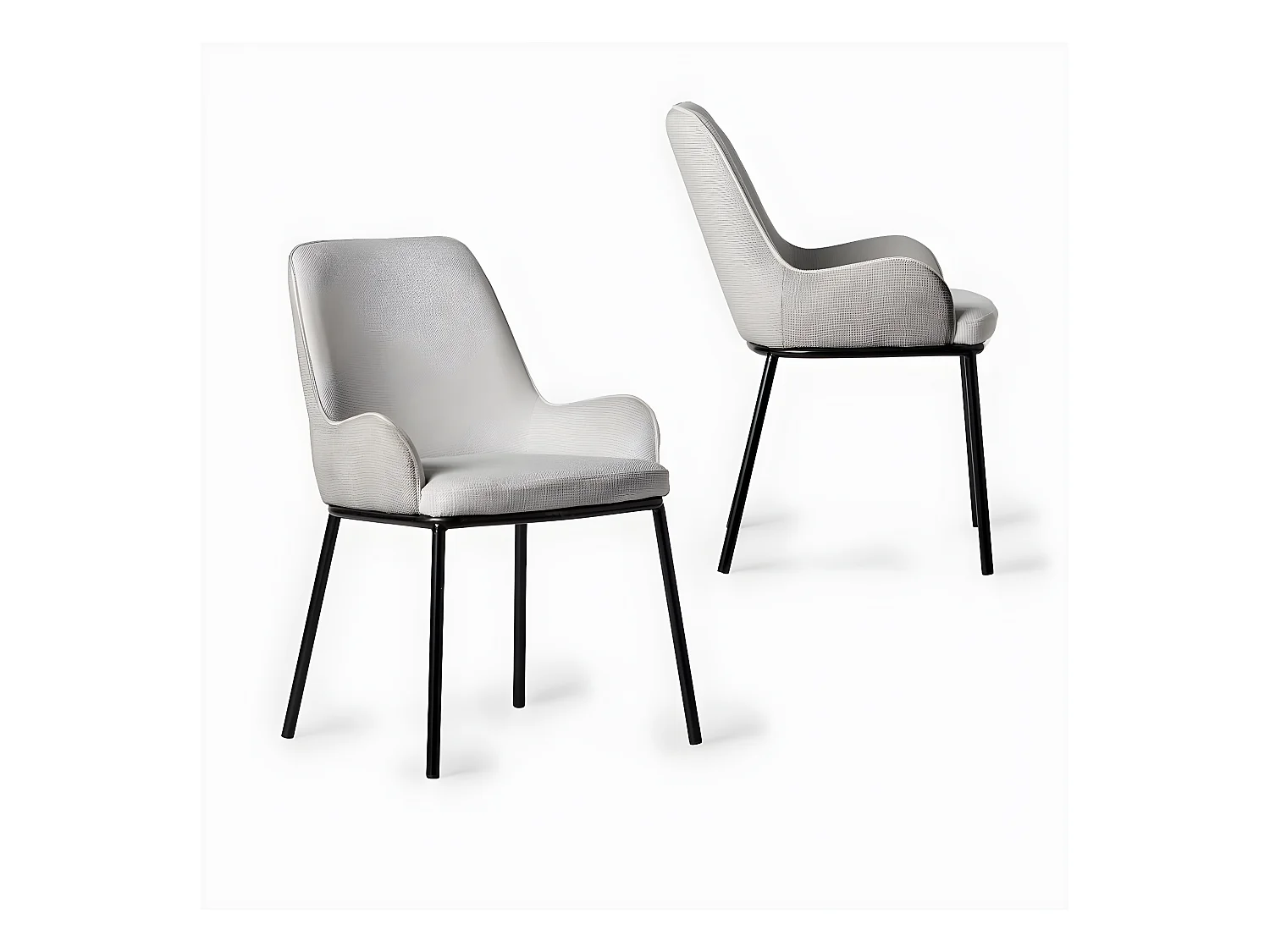 Chaise de salle à manger en tissu gris 55x84 cm-Dama