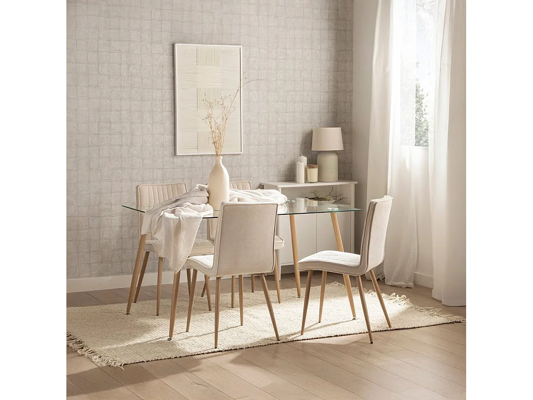 Packs 4 sillas Beige 44 x 86 cm