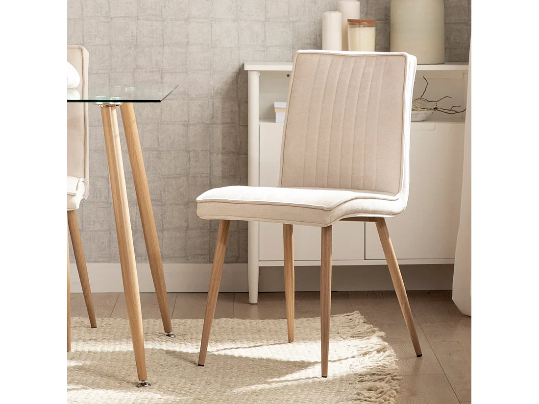 Packs 4 sillas Beige 44 x 86 cm