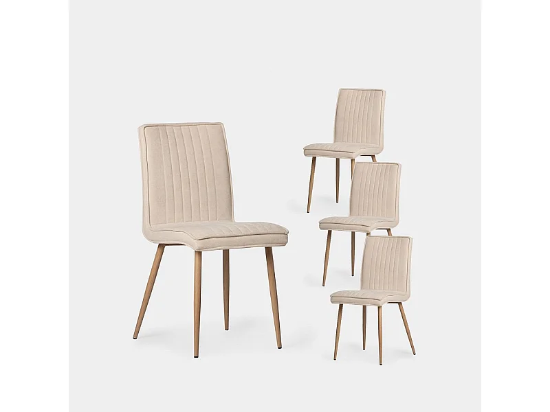 Packs 4 sillas Beige 44 x 86 cm