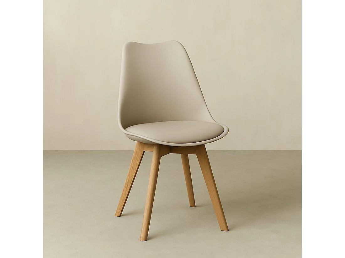 Chaise polipropylène beige 82 cm x 49 cm-Scandinavian