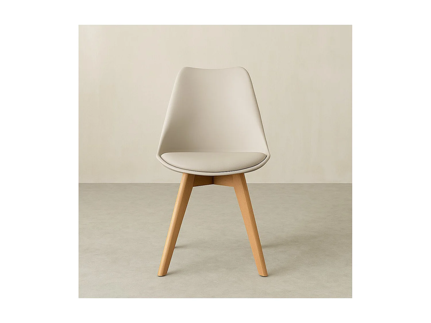 Chaise polipropylène beige 82 cm x 49 cm-Scandinavian