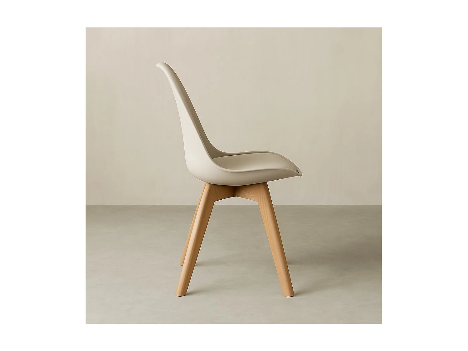 Chaise polipropylène beige 82 cm x 49 cm-Scandinavian