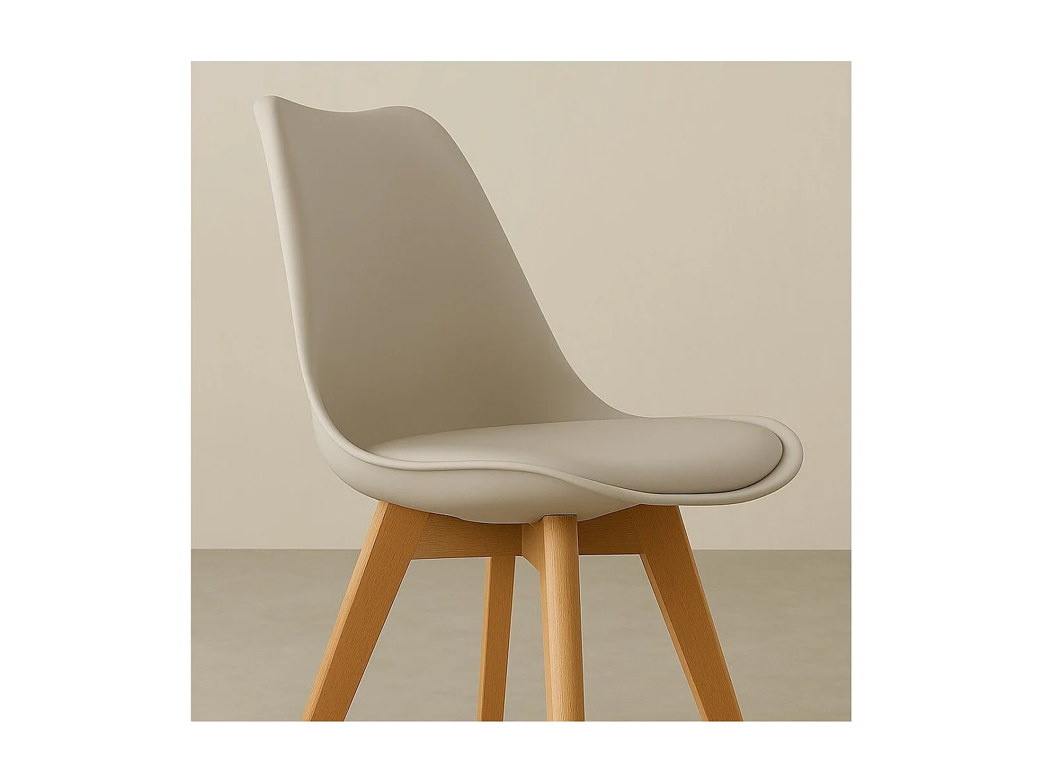 Chaise polipropylène beige 82 cm x 49 cm-Scandinavian