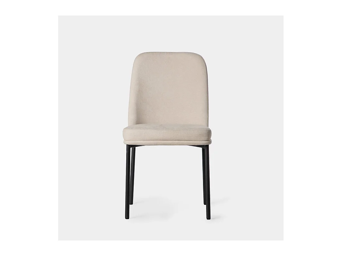Chaise de salle à manger en tissu beige 46x87 cm-Leila