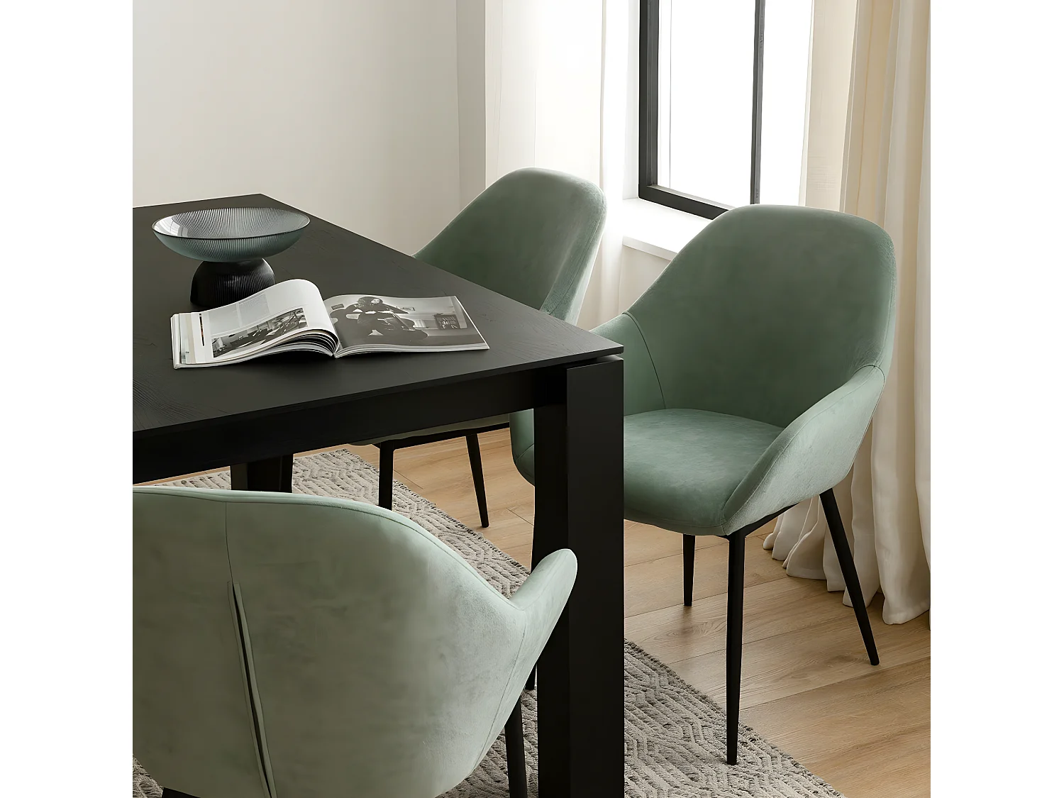 Chaise tapissé menthe 83 cm x 57 cm-Vega