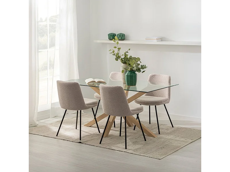 Chaise de salle à manger en tissu gris taupe 46x83 cm-Tera