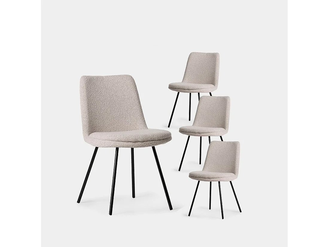 Chaise de salle à manger en tissu gris taupe 46x83 cm-Tera