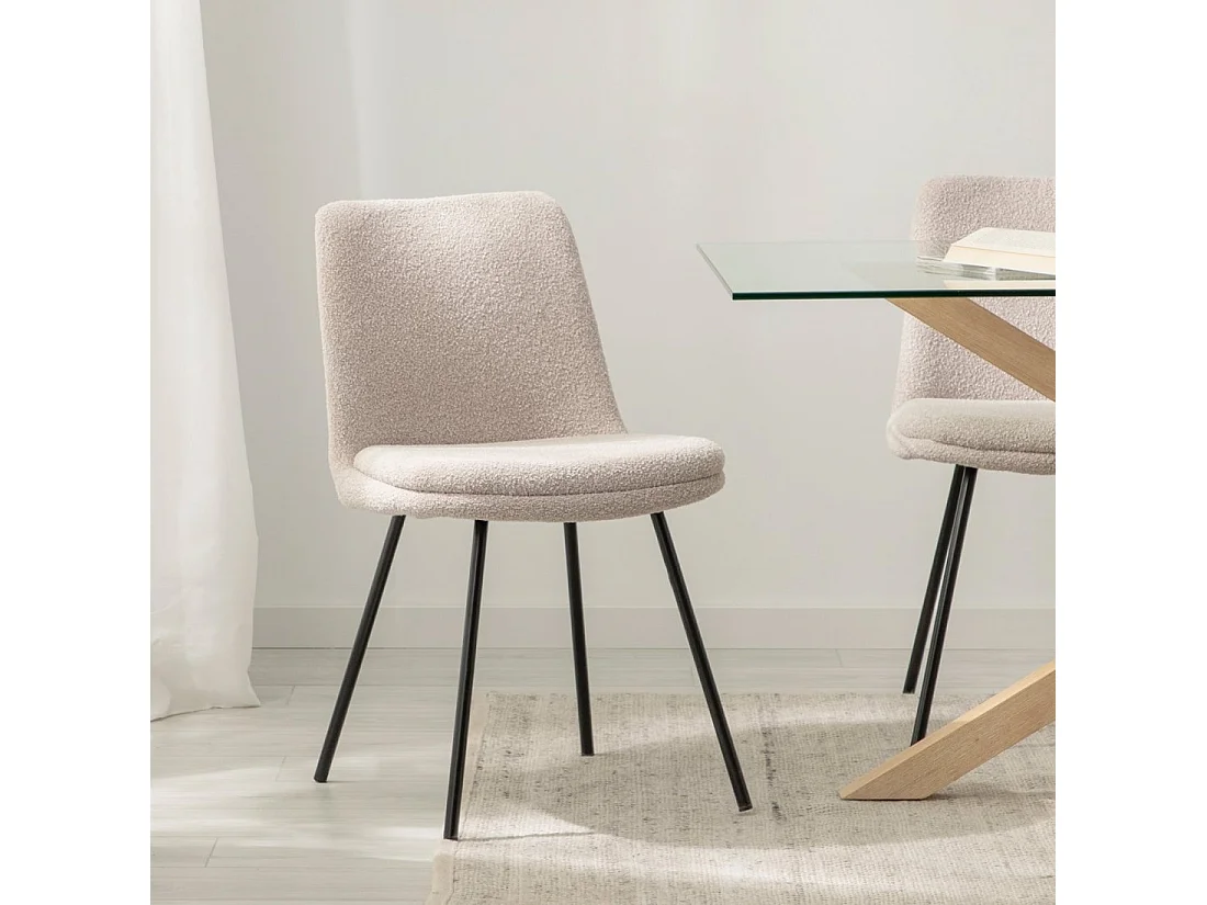 Chaise de salle à manger en tissu gris taupe 46x83 cm-Tera