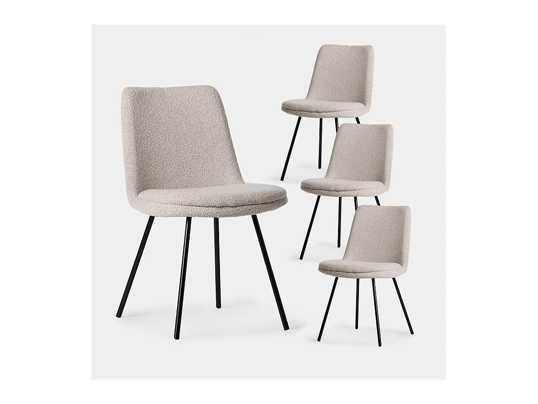 Chaise de salle à manger en tissu gris taupe 46x83 cm-Tera