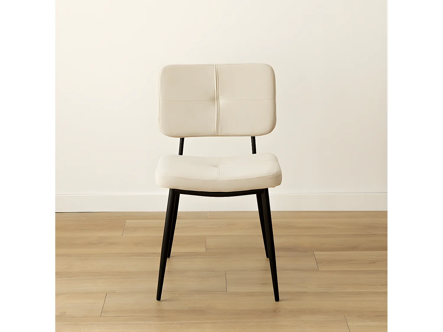 Chaise tapissé beige 79 cm x 47 cm-Alina