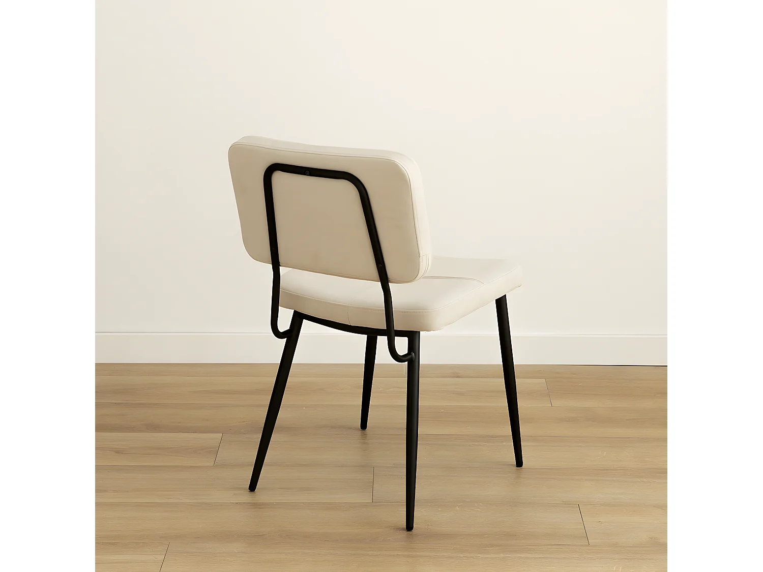 Chaise tapissé beige 79 cm x 47 cm-Alina