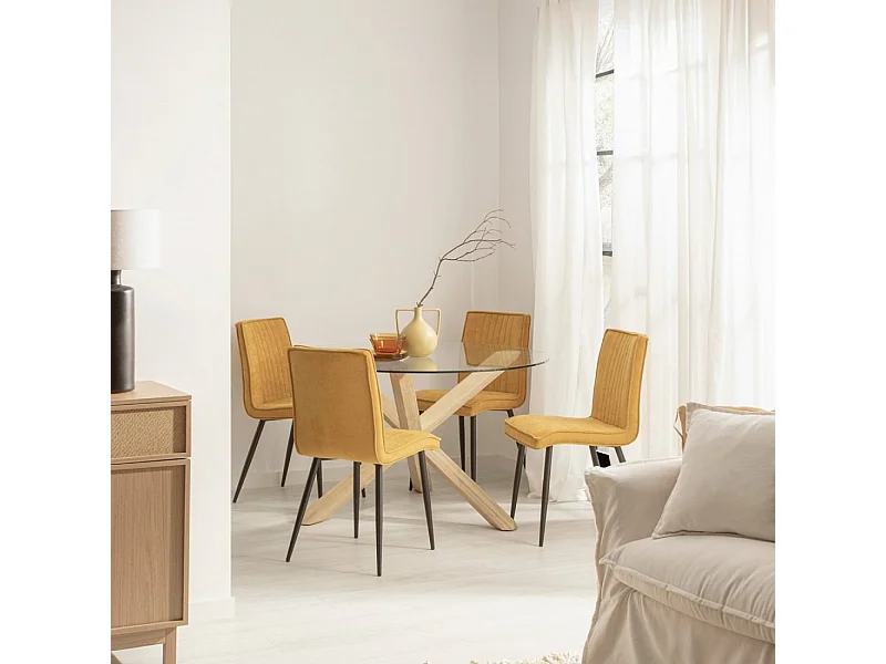 Packs 4 sillas Mostaza 44 x 86 cm