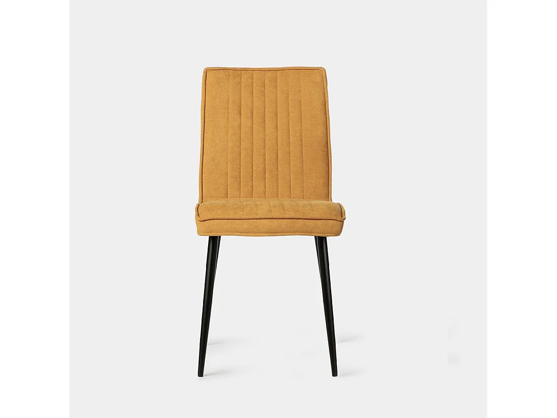 Chaise de salle à manger en tissu moutarde 44x86 cm-Mika