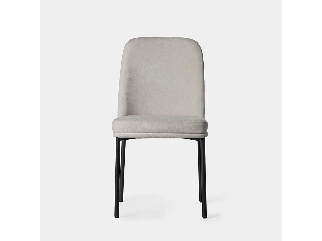 Chaise de salle à manger en tissu gris 46x87 cm-Leila