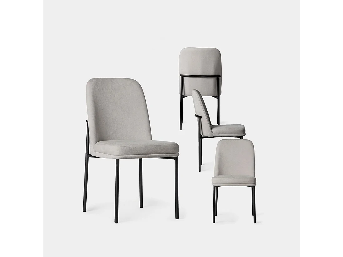 Packs 4 sillas Gris 46 x 87 cm