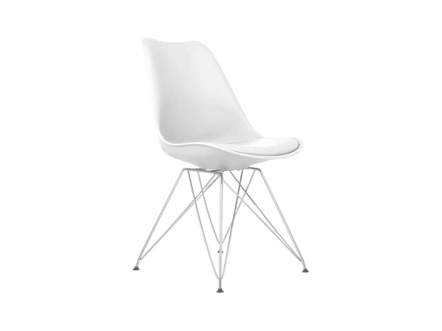 Chaise de salle à manger avec pieds en métal - Shark - Blanc