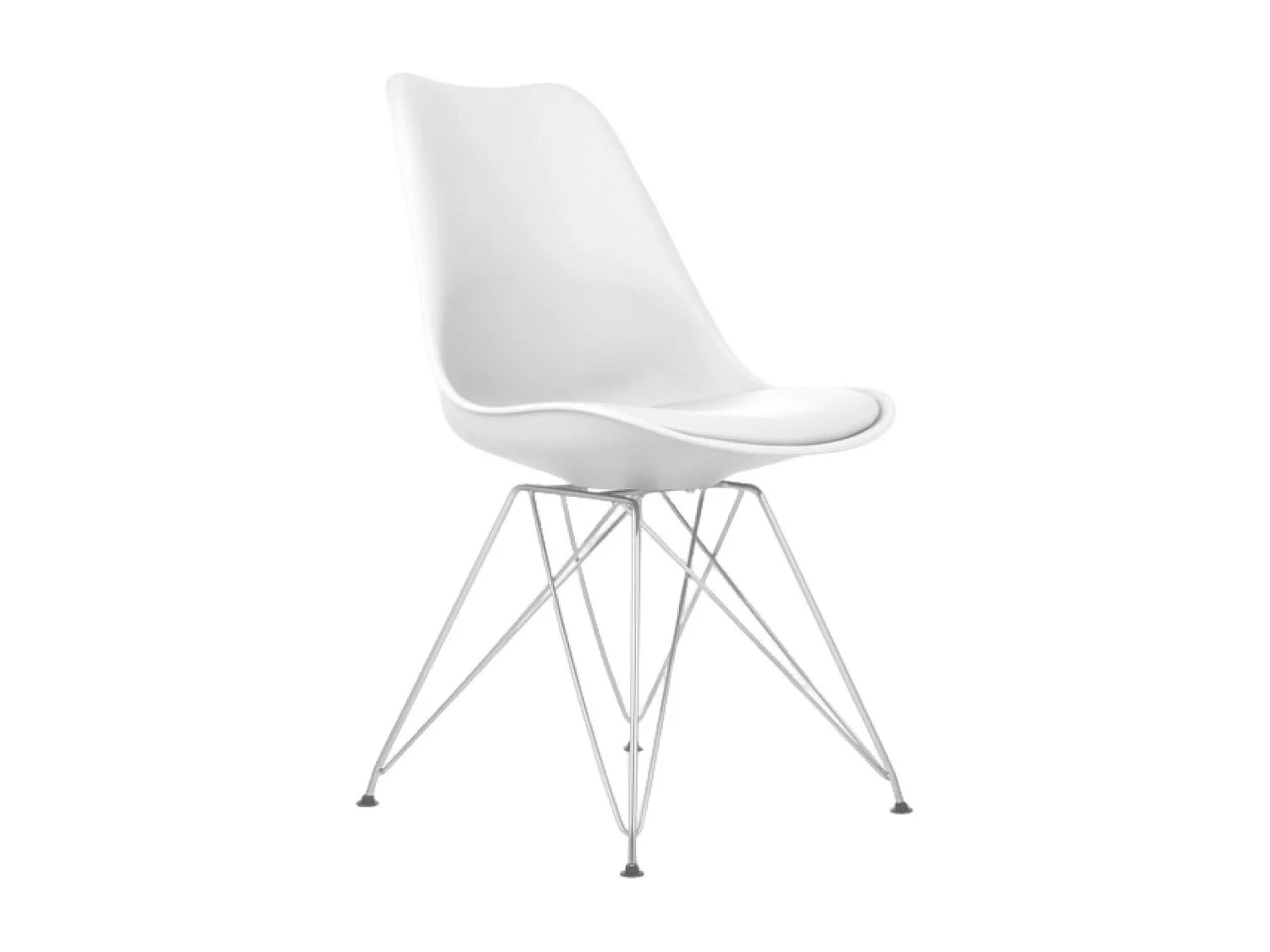 Chaise de salle à manger avec pieds en métal - Shark - Blanc