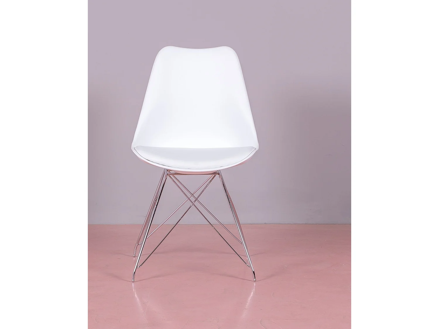 Chaise de salle à manger avec pieds en métal - Shark - Blanc