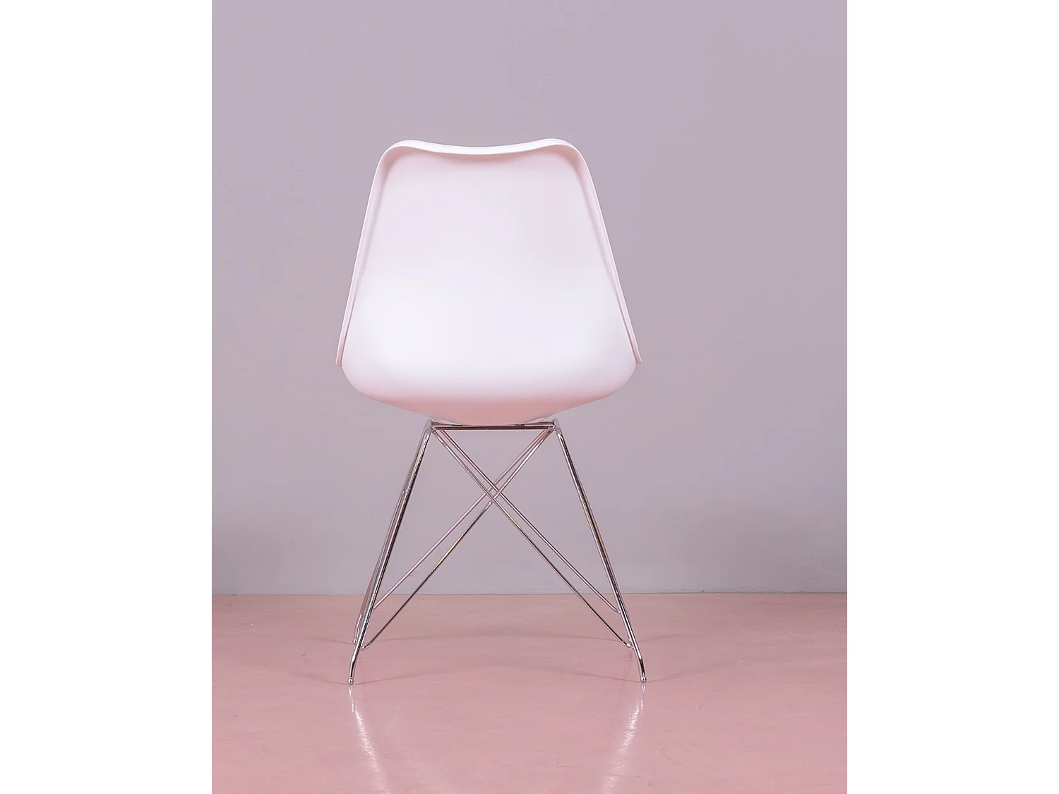 Chaise de salle à manger avec pieds en métal - Shark - Blanc