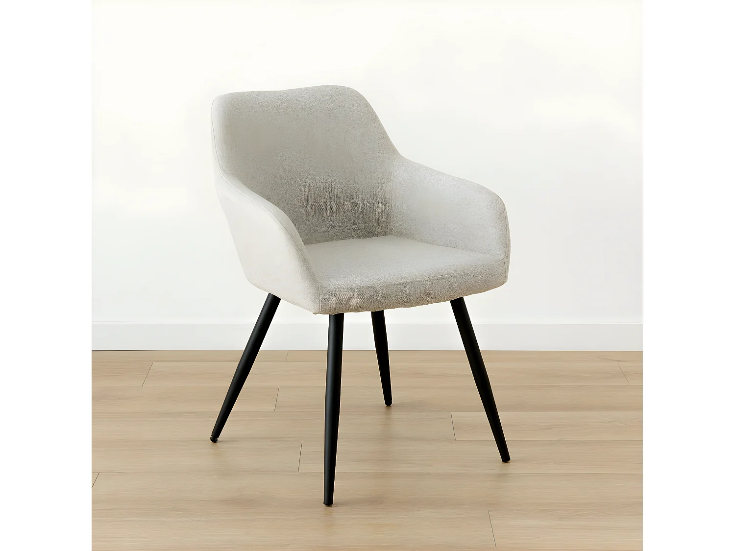 Chaise tapissé gris clair 80 cm x 59,5 cm-Low