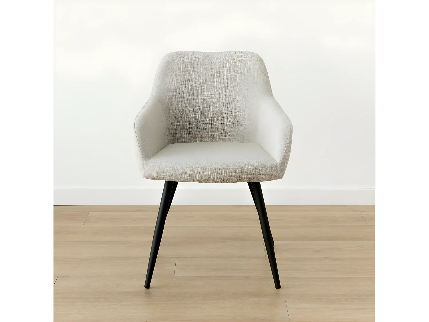 Chaise tapissé gris clair 80 cm x 59,5 cm-Low