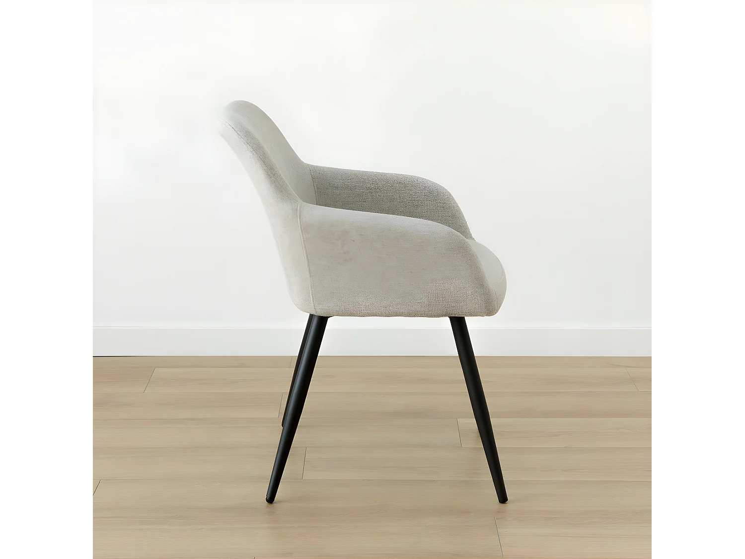 Chaise tapissé gris clair 80 cm x 59,5 cm-Low