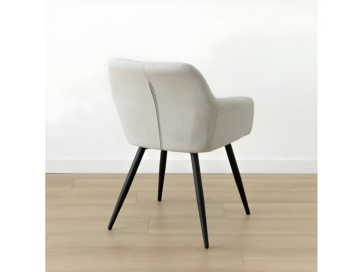 Chaise tapissé gris clair 80 cm x 59,5 cm-Low