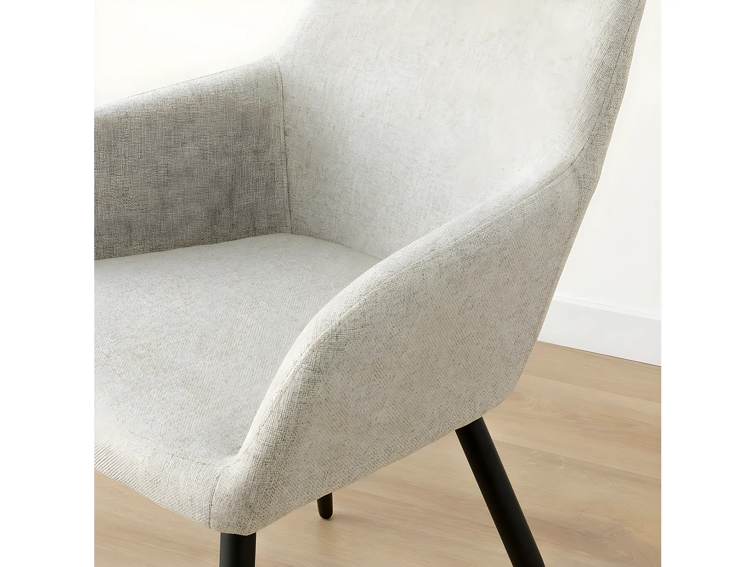 Chaise tapissé gris clair 80 cm x 59,5 cm-Low