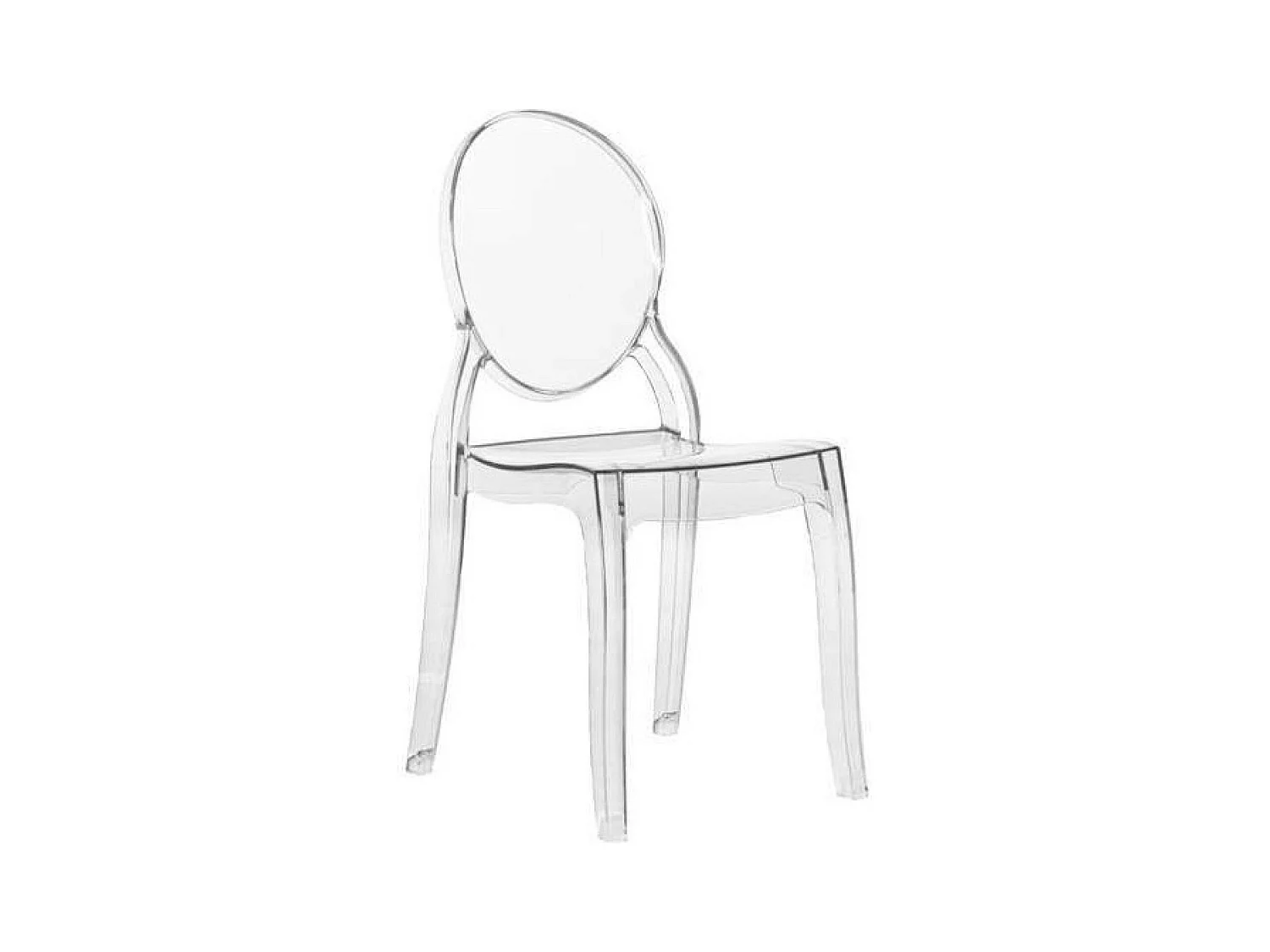 Chaise de salle à manger rétro en plastique transparent - Lousiana - Transparent