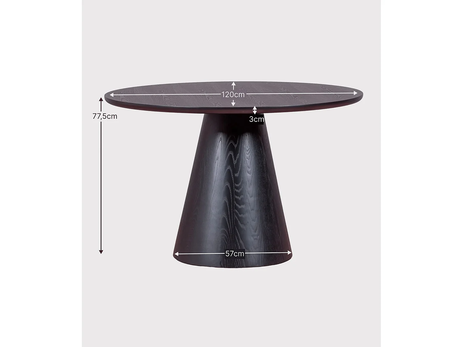 Eettafel met centrale voet in essenhout (120cm) - Nest - Natuurlijke as