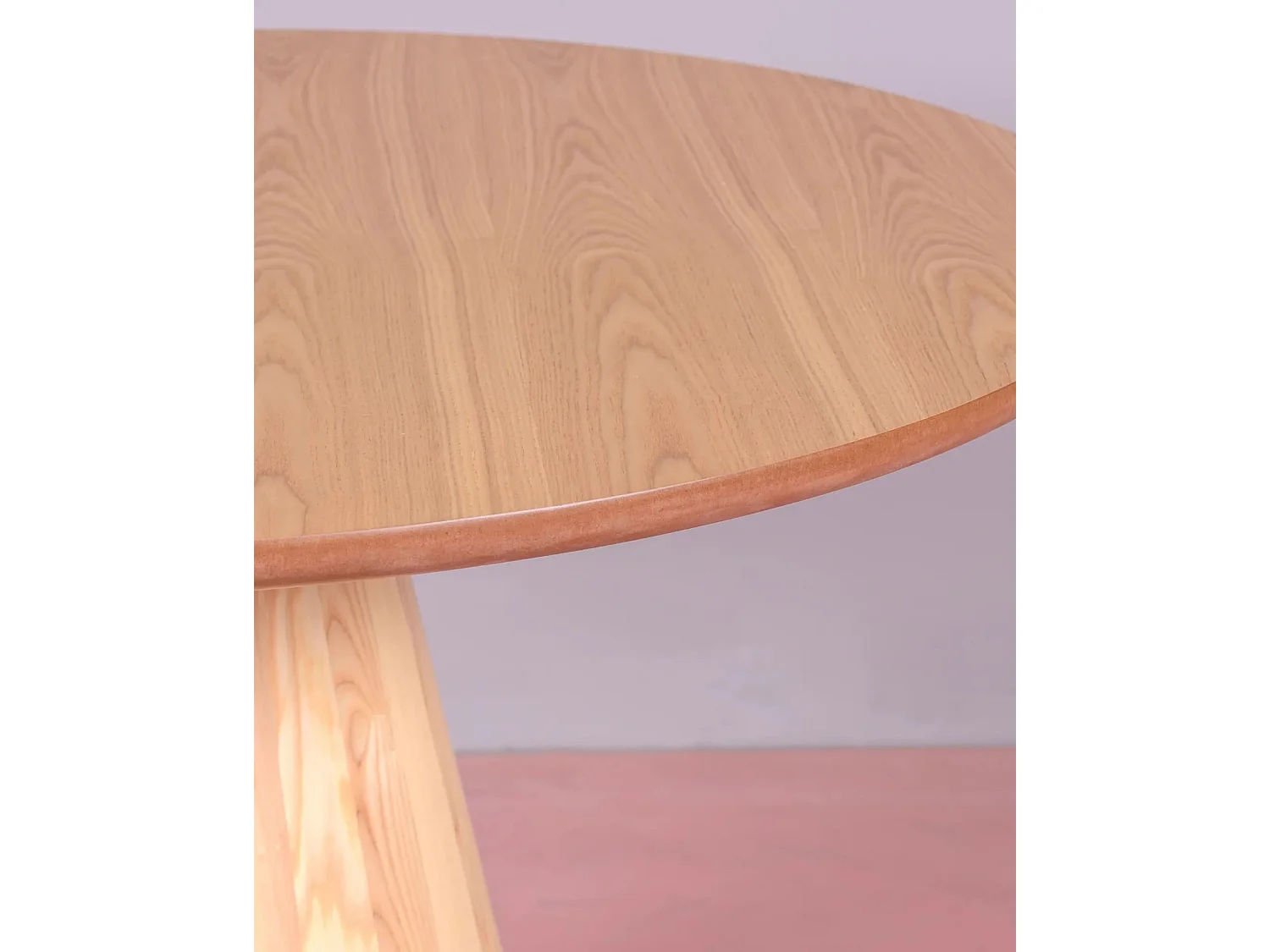 Table de salle à manger avec pied central en frêne (120cm) - Nest - Frêne naturel