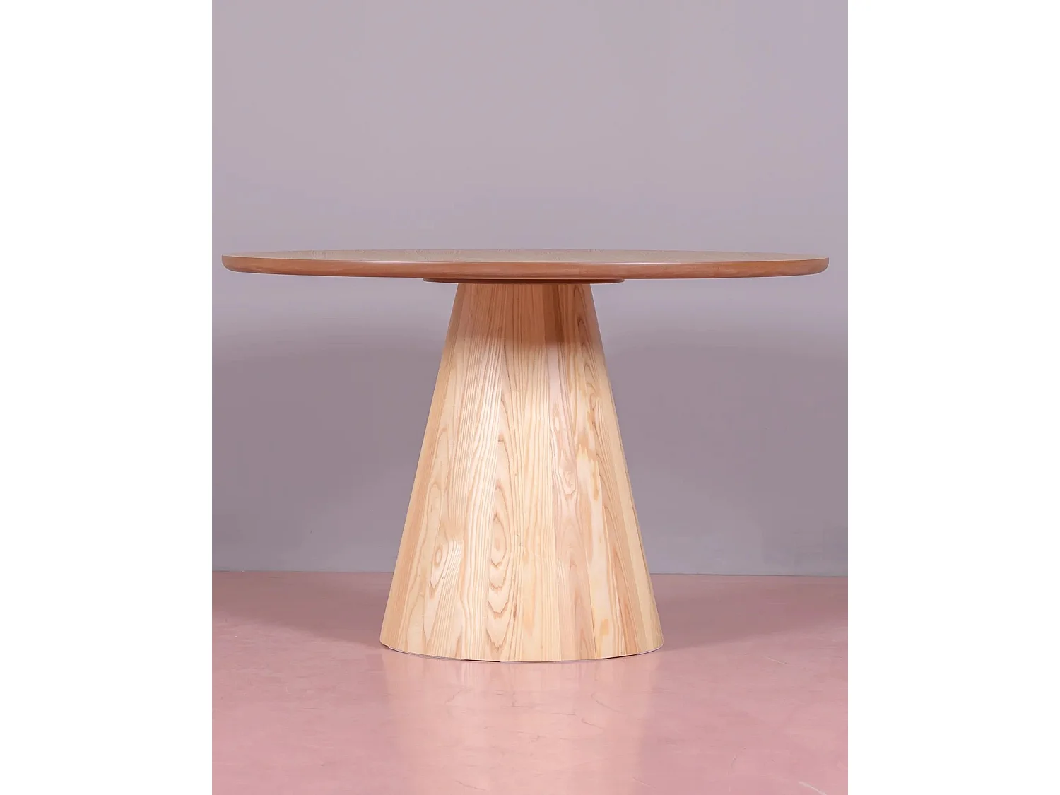 Table de salle à manger avec pied central en frêne (120cm) - Nest - Frêne naturel