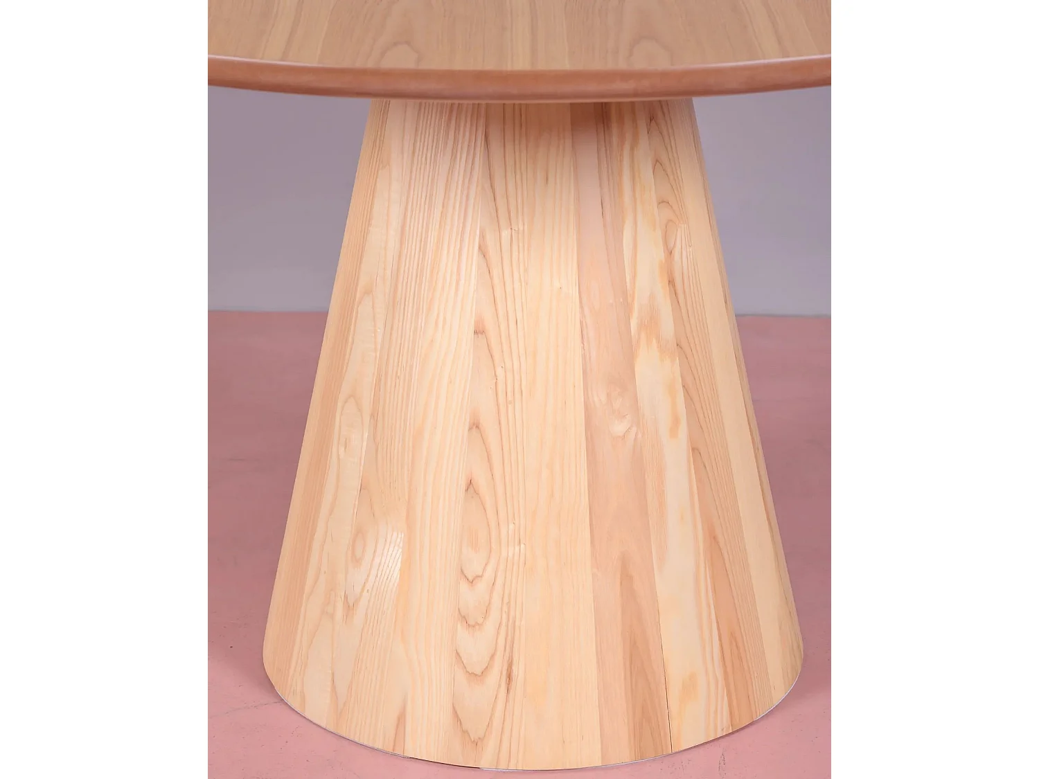 Table de salle à manger avec pied central en frêne (120cm) - Nest - Frêne naturel