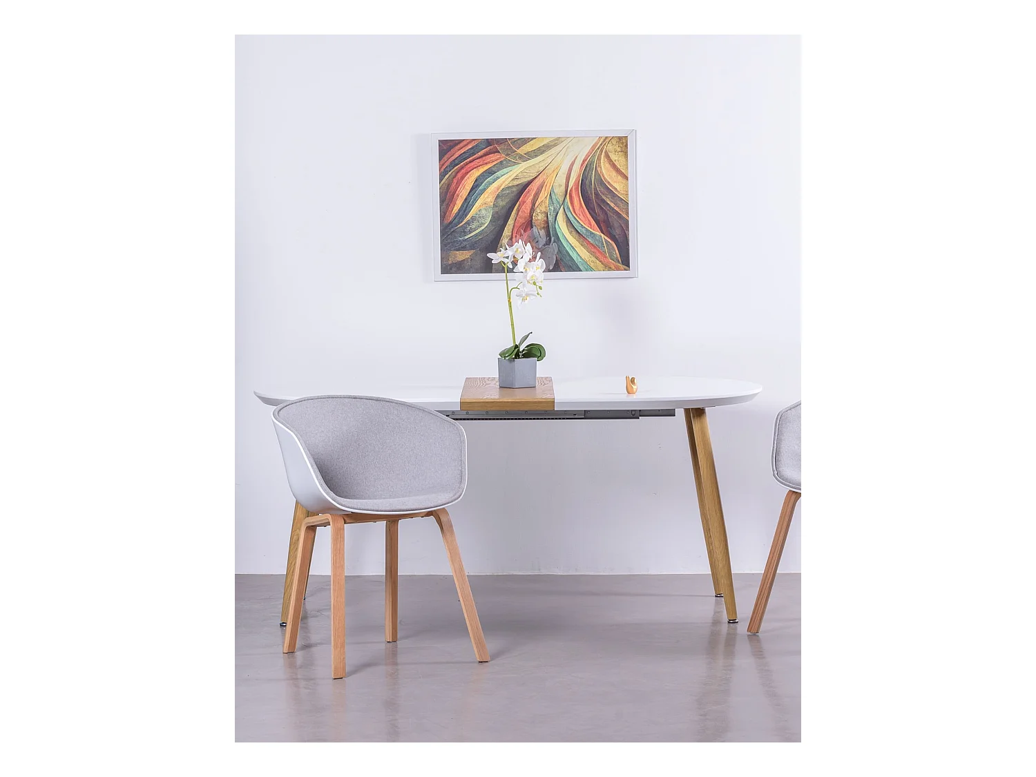 Table de salle à manger extensible de style scandinave (140-205cm) - Goteborg - Blanc