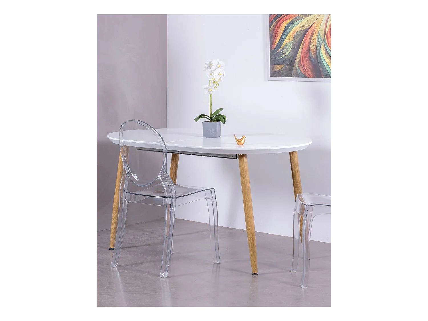 Table de salle à manger extensible de style scandinave (140-205cm) - Goteborg - Blanc