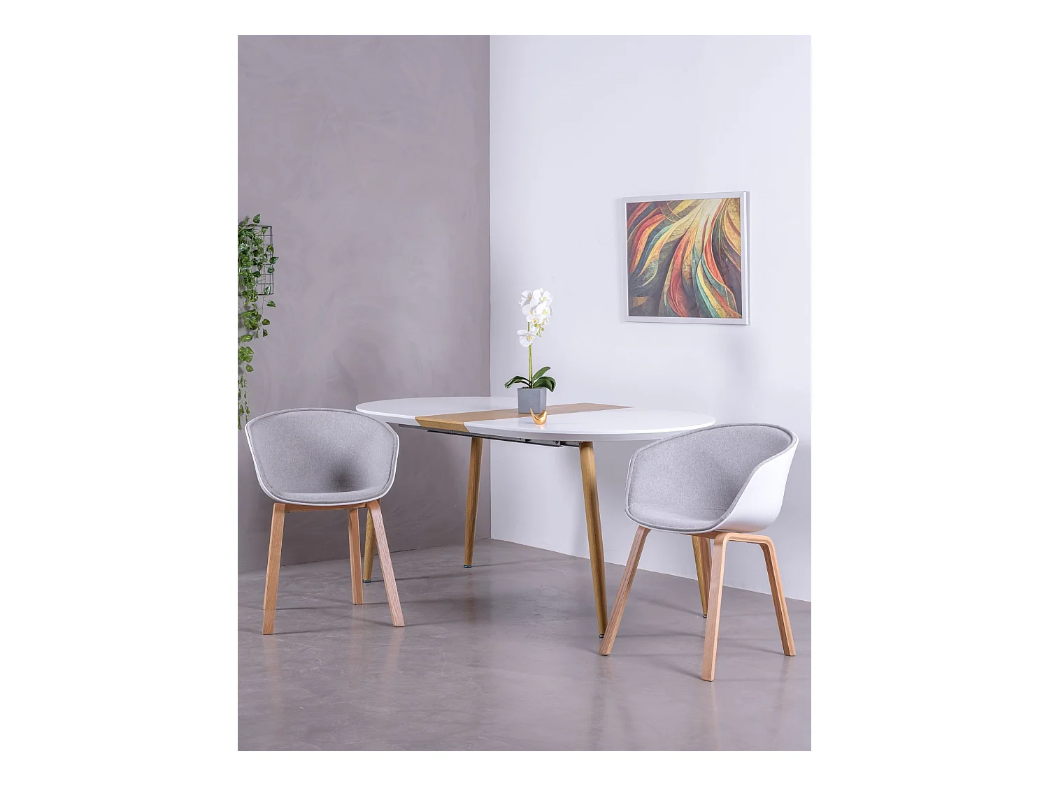 Table de salle à manger extensible de style scandinave (140-205cm) - Goteborg - Blanc