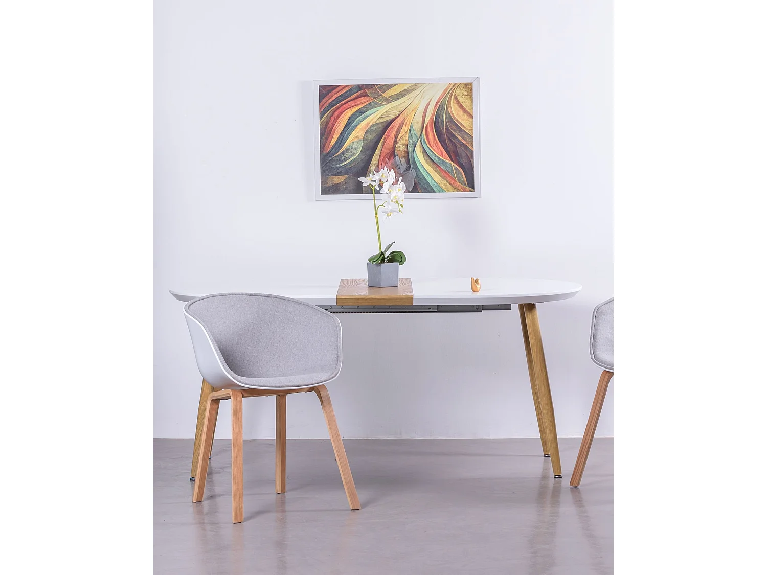 Scandinavische stijl uitschuifbare eettafel (140-205cm) - Goteborg - Wit