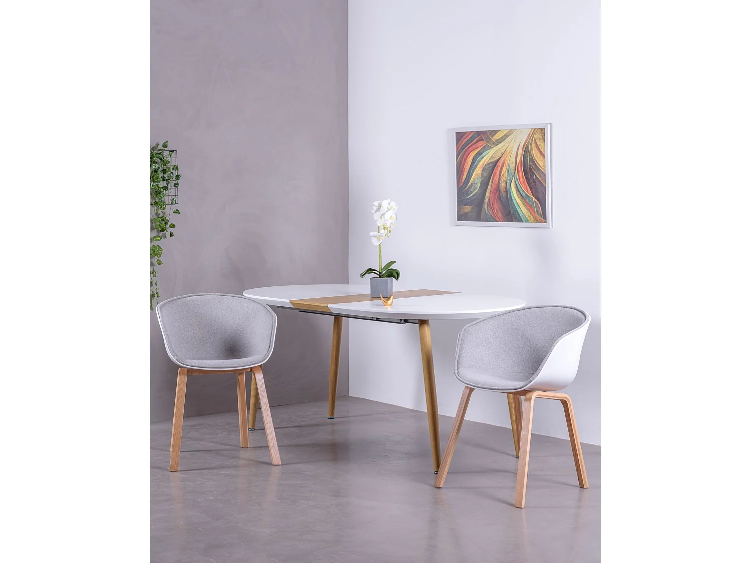 Scandinavische stijl uitschuifbare eettafel (140-205cm) - Goteborg - Wit