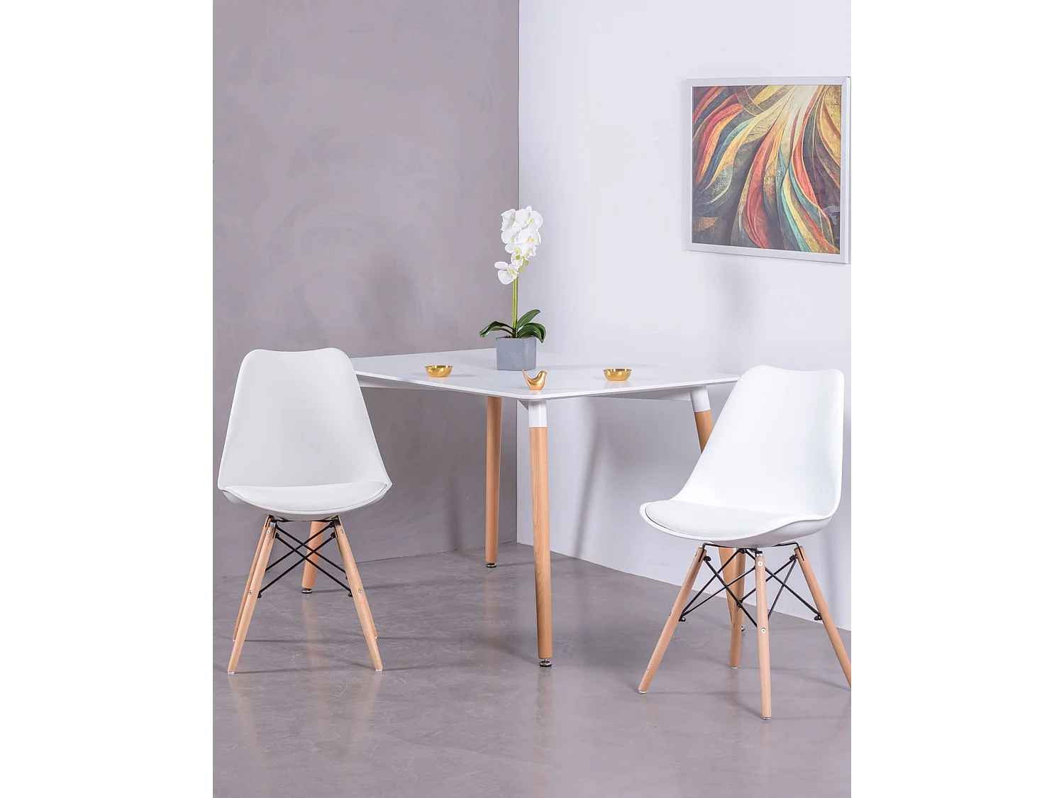 Mesa de jantar retangular (120x80) - Fox - Branco