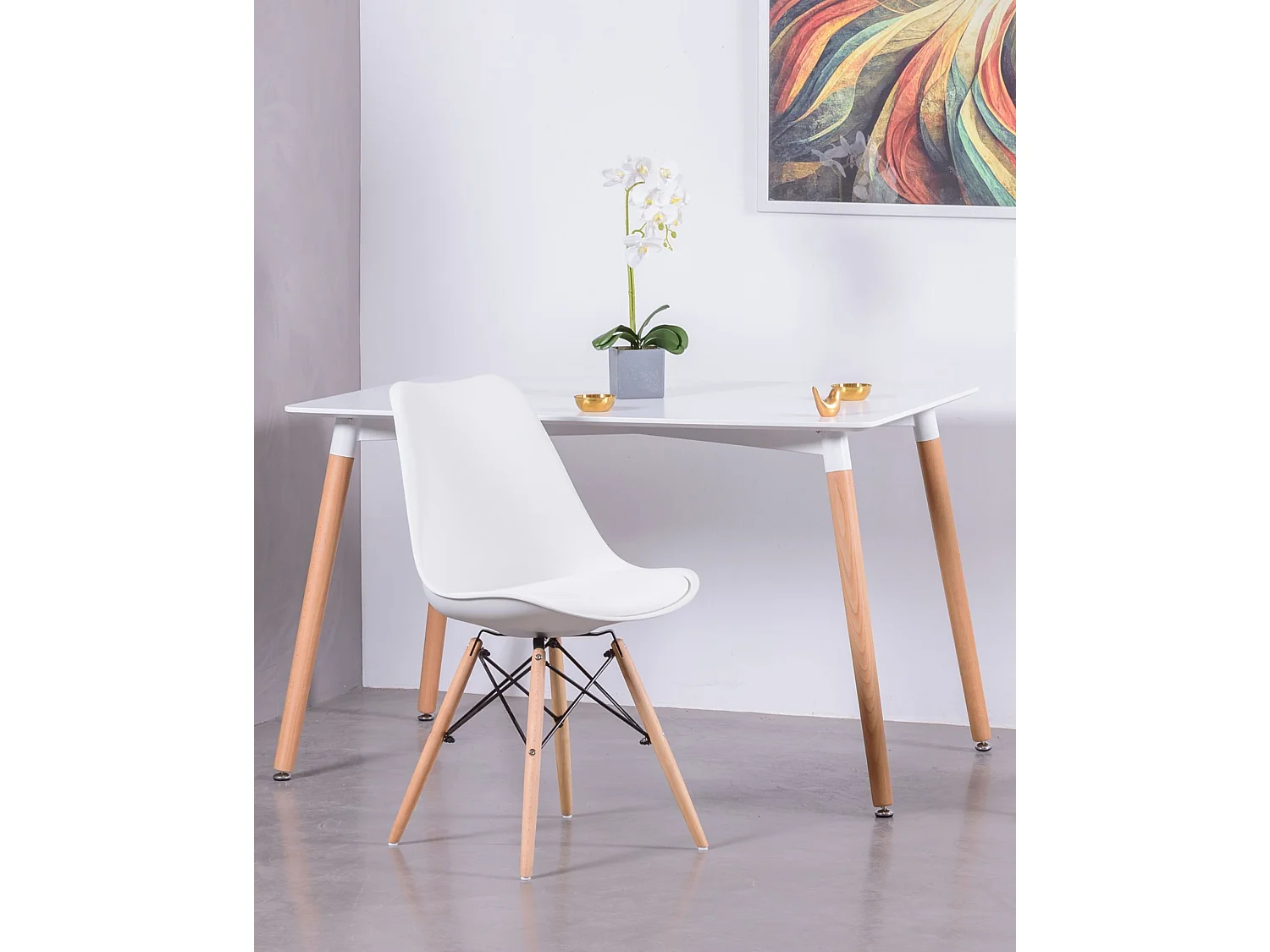 Mesa de jantar retangular (120x80) - Fox - Branco