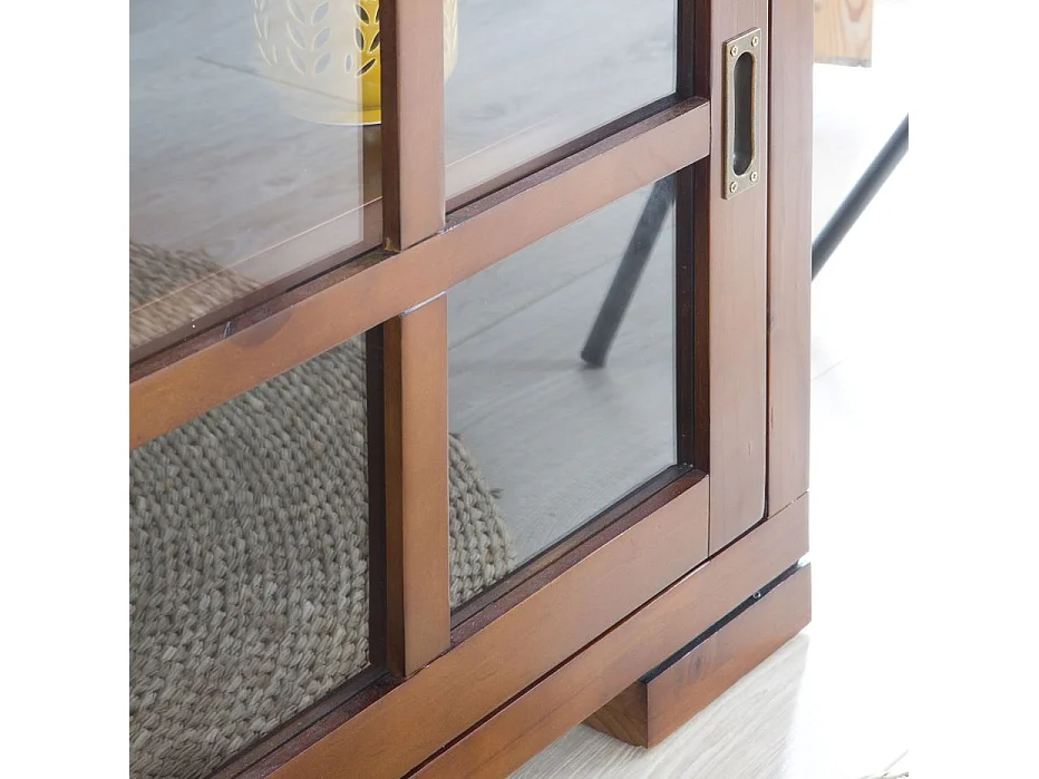 Credenza legno massello e impiallacciatura naturale di mindi Tek 35x94