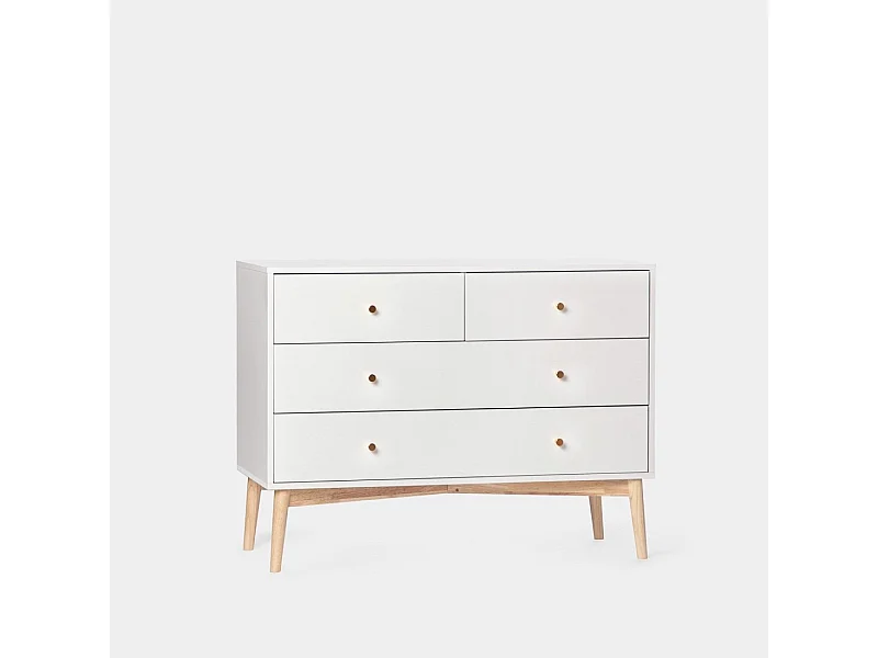 Commode en laqué blanc 100x76 cm-Vichy
