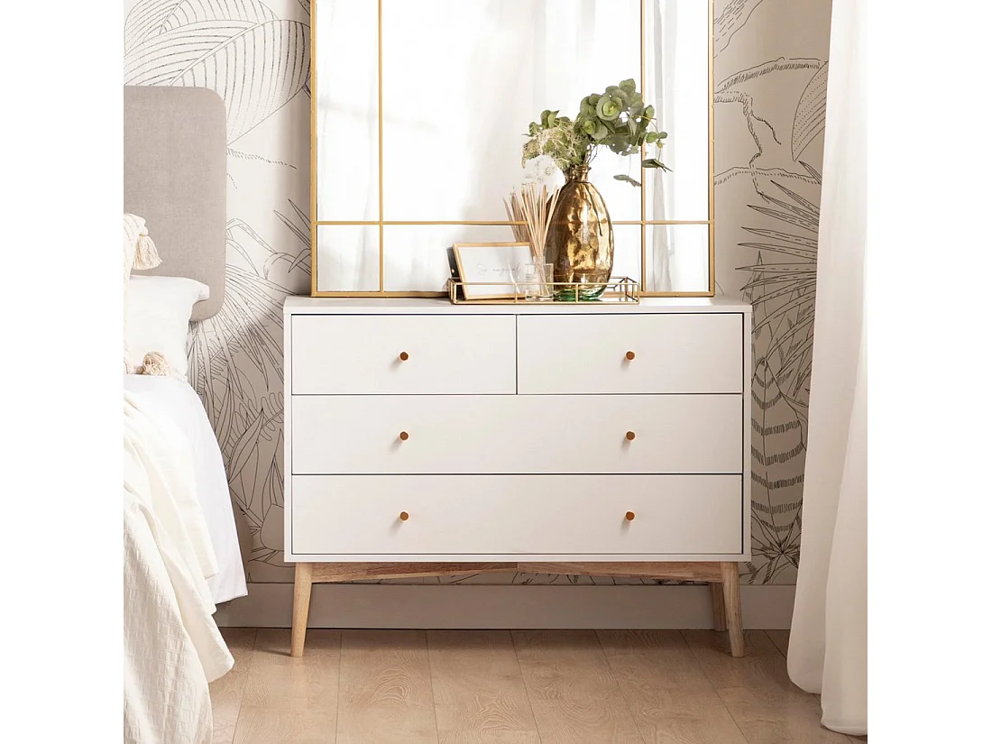 Cómoda de Lacado Blanco 76 x 100- Vichy