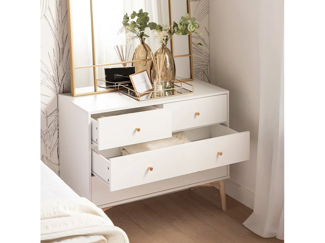 Cómoda de Lacado Blanco 76 x 100- Vichy