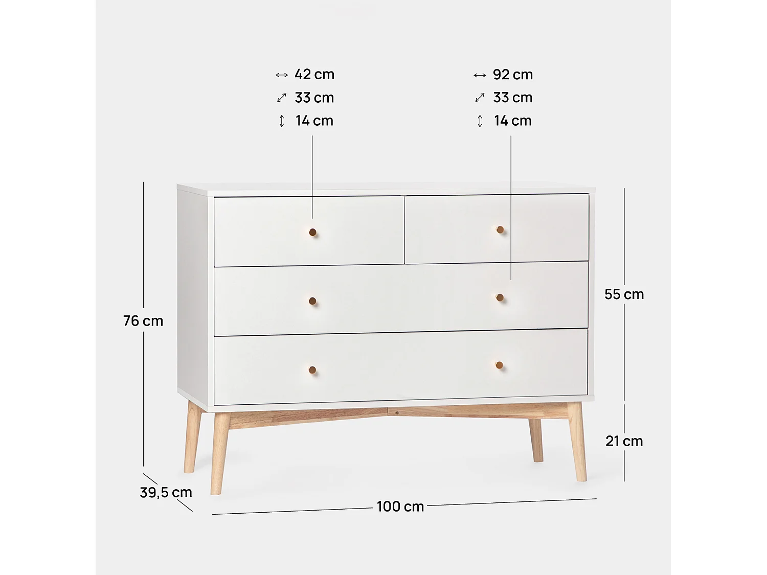 Cómoda de Lacado Blanco 76 x 100- Vichy
