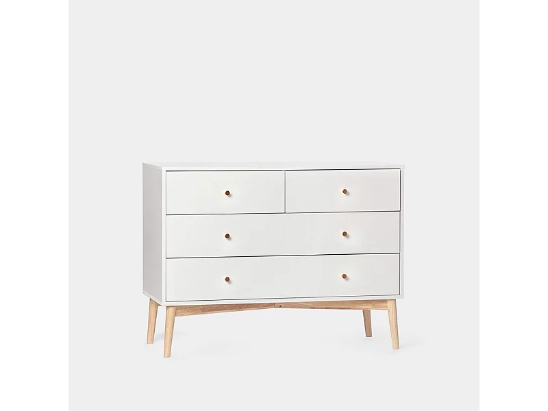Commode en laqué blanc 100x76 cm-Vichy