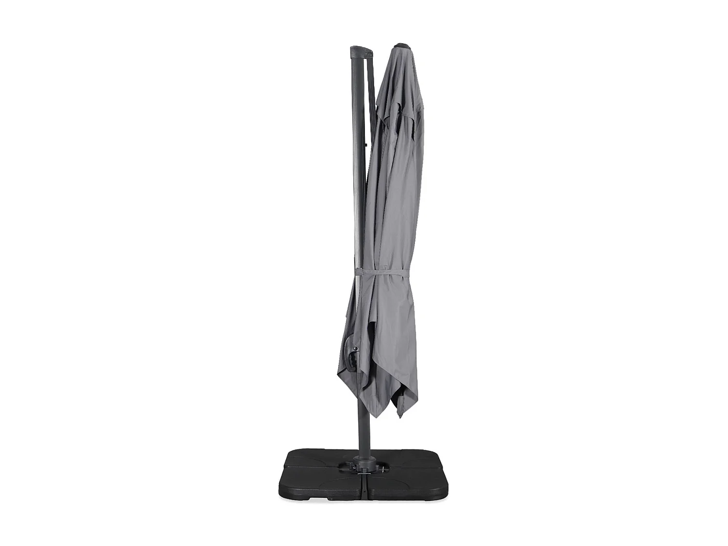 Ombrellone quadrato eccentrico, 3x3m + piastre di zavorra 50x50cm,