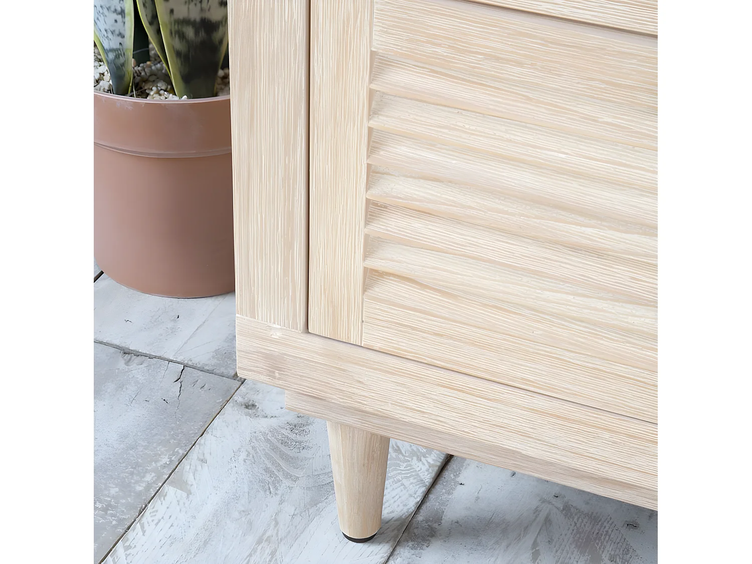 Commode en bois massif naturel 100x85