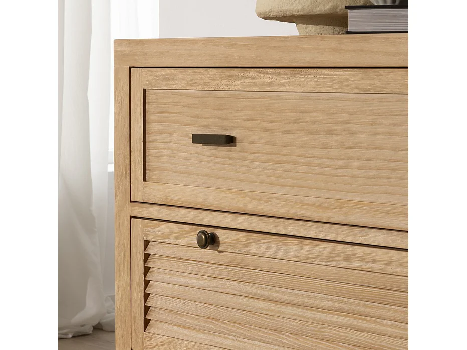 Commode en bois massif naturel 100x85